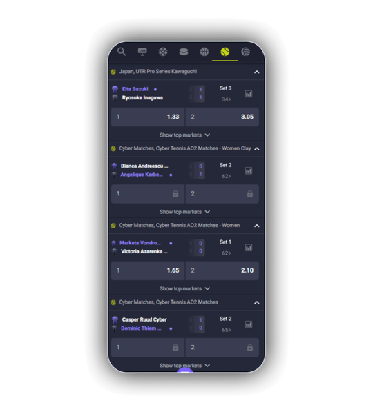Pantalla de la casa de apuestas de Rivo Casino con cuotas de futbol en vivo y boton de cash-out en movil